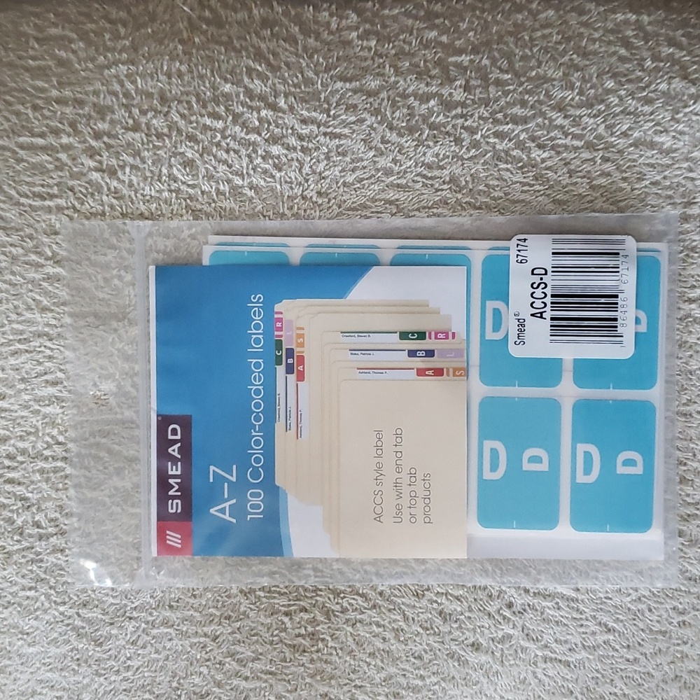 New Smead Color Labels "D"